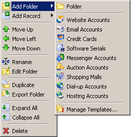 pre-defined Folder And Record Templates